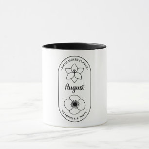 Geburtsmonatsblume August Gladioulus Mohn Tasse
