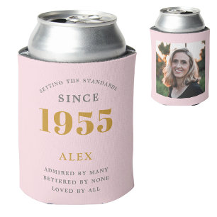 Geburtsname 1955 Chic Pink Gray Foto Dosenkühler