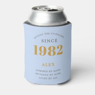 Geburtsname 1982 Blue Gray Elegant Chic Dosenkühler