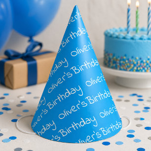 Geburtsname des personalisierten Jungen Blaues Par Partyhütchen
