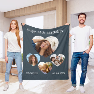 Geburtsname Foto Herzklopfen Holzkohle grau Fleecedecke