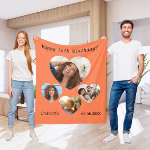 Geburtsname Foto Korallenkollektion Korallenorange Fleecedecke