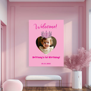 Geburtsname Foto pink tiara Kindermädchen willkomm Poster