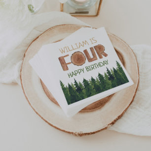 Geburtsname Rustikale Grüne Bäume Serviette