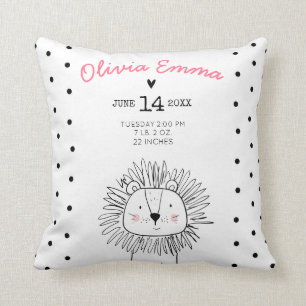 Geburtsnotfall-KinderzimmerThrowkissen-Löwe Kissen