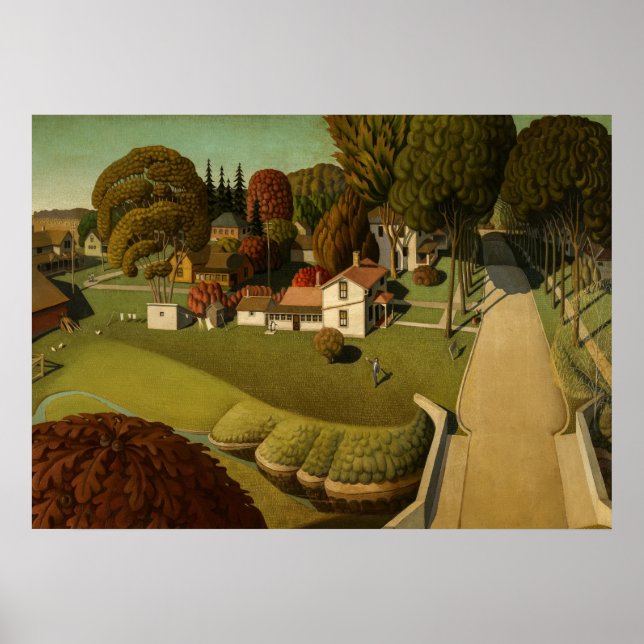Geburtsort von Herbert Hoover von Grant Wood Poster (Vorne)