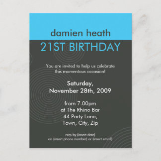 GEBURTSPARTEEINLADUNG: dynamische, zentrierte P7 Einladungspostkarte