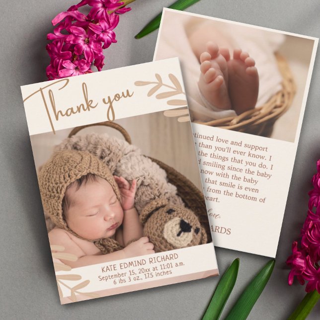 Geburtsstat Baby Birth Ankündigung Vielen Dank (Von Creator hochgeladen)