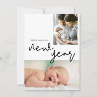 Geburtsstat Foto Happy New Year Baby Ankündigung