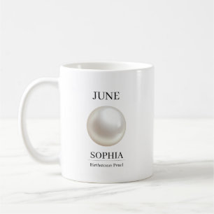 Geburtsstein-Geburtstagsname Perle Juni Kaffeetasse