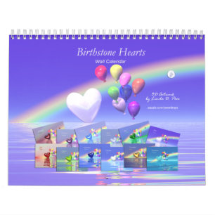 Geburtsstein-Herzen und Ballons Kalender