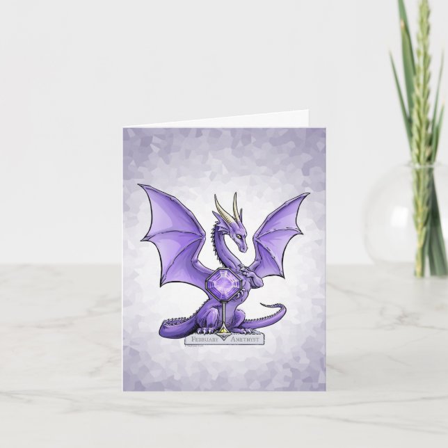 Geburtssträchel im Februar: Amethyst Karte (Vorderseite)