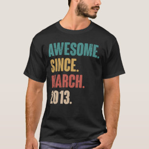 Geburtstag 10. Dekoration März 10 Jahre alter Vint T-Shirt
