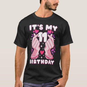 Geburtstag 11 Jahre alt, K-Pop, Fingerherz, Sarang T-Shirt