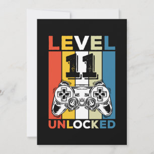 Geburtstag 11. Level freigeschaltet 11 Gaming Vint Einladung
