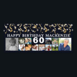 Geburtstag 12 Foto Gold Streamers Benutzerdefinier Poster<br><div class="desc">Feiern Sie jeden Geburtstag für ihn oder sie mit einem lustigen Foto Erinnerungen Plakatdruckzeichen mithilfe dieser leicht hochzuladenden Collage Vorlage mit 12 quadratischen Aufnahmen durch die Jahre und personalisiert mit Ihrem benutzerdefinierten Text und ihrem Alter. Das Design ist mit goldenen Raster und Konfetti- und Weißlampen auf einem bearbeitbaren schwarzen Hintergrund...</div>