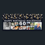 Geburtstag 12 Foto Gold Streamers Benutzerdefinier Poster<br><div class="desc">Feiern Sie jeden Geburtstag für ihn oder sie mit einem lustigen Foto Erinnerungen Plakatdruckzeichen mithilfe dieser leicht hochzuladenden Collage Vorlage mit 12 quadratischen Aufnahmen durch die Jahre und personalisiert mit Ihrem benutzerdefinierten Text und ihrem Alter. Das Design ist mit goldenen Raster und Konfetti- und Weißlampen auf einem bearbeitbaren schwarzen Hintergrund...</div>