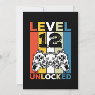 Geburtstag 12. Level freigeschaltet 12 Gaming Vint Einladung