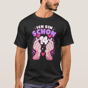 Geburtstag 14 Jahre, K-Pop Fingerherz, Saranghae, T-Shirt