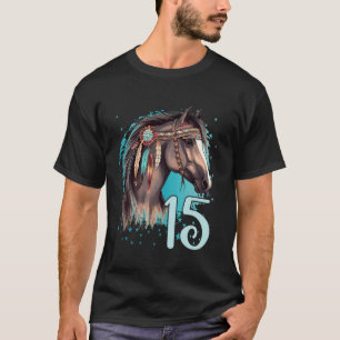 Geburtstag 15 Mädchen Pferd Reitstall Fünfzehn 15 T-Shirt
