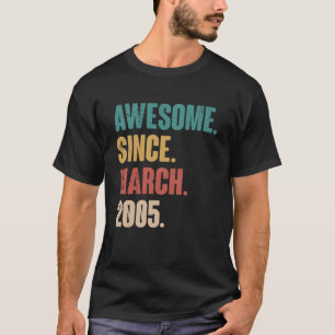 Geburtstag 18. Dekoration März 18 Jahre alter Vint T-Shirt