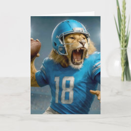 Geburtstag #18 Lion Quarterback Football Player Karte