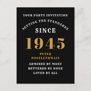 Geburtstag 1945 Schwarzes Gold Postkarte