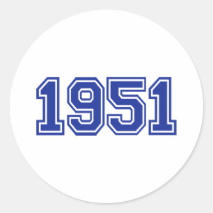 Geburtstag 1951 runder aufkleber