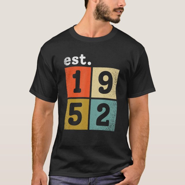 Geburtstag 1952 Retro und Vintag gestaltet T-Shirt (Vorderseite)