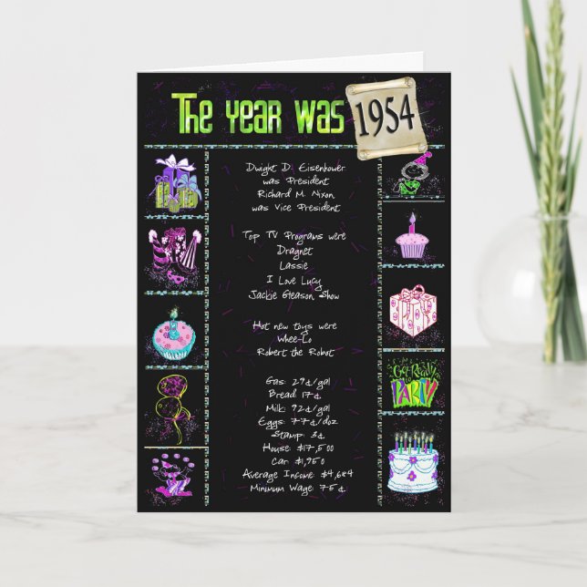 Geburtstag 1954 karte (Vorderseite)