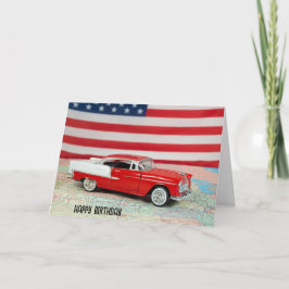 Geburtstag 1955 Chevy Car auf einem Fahrplan Karte