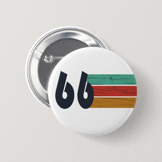 Geburtstag 1966 im Stil der 60er Jahre Button (Vorne & Hinten)