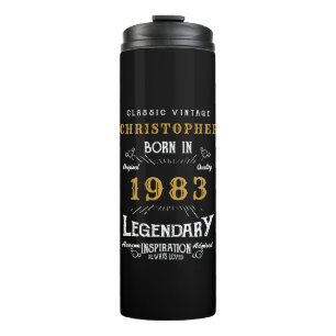 Geburtstag 1983 Legendary Black Gold Add Name Thermosbecher