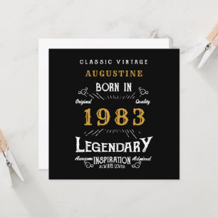 Geburtstag 1983 Retro Black Gold Grußkarte Karte