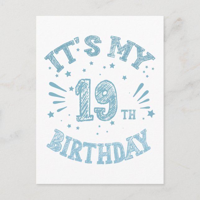 Geburtstag 19 postkarte (Vorderseite)
