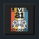 Geburtstag, 21. Stufe Entsperrt 21 Gaming Vintag Magnet<br><div class="desc">Geburtstag,  21. Stufe Entsperrt 21 Gaming Vintag</div>
