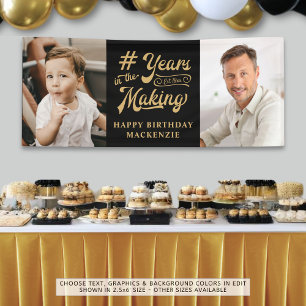 Geburtstag 2 Fotos Jahre im Schwarzen Gold machen Banner