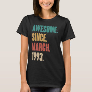Geburtstag 30. Dekoration März 30 Jahre alter Vint T-Shirt