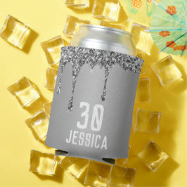 Geburtstag 30. Elegantes Silber Moderne Elegante F Dosenkühler