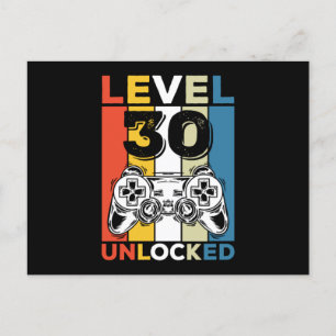 Geburtstag 30. Level freigeschaltet 30 Gaming Vint Feiertagspostkarte
