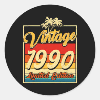 Geburtstag 32 Jahre alt Vintage 1990 limitierte Au Runder Aufkleber