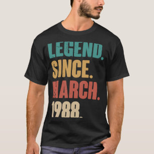 Geburtstag 35. Dekoration März 35 Jahre alter Vint T-Shirt