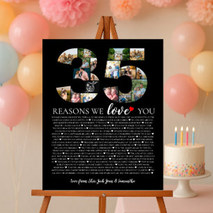 Geburtstag 35 Gründe, warum wir Ihnen Foto-Collage Poster