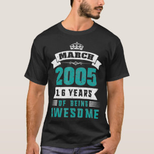Geburtstag 365 Vintager März 2005 16. Geburtstag T-Shirt