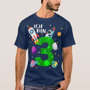 Geburtstag 3 Jahre Rakete, Planeten, Sterne, Astro T-Shirt