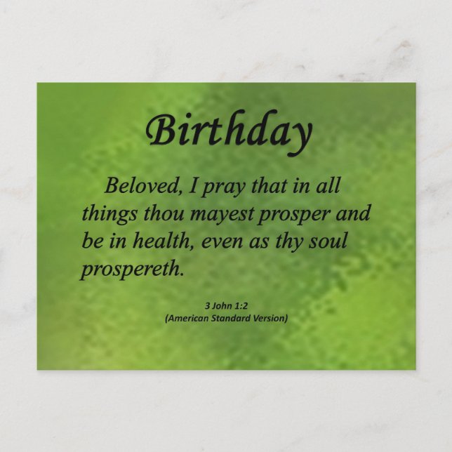 Geburtstag 3 John 1-2 Postkarte (Vorderseite)