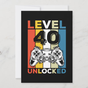 Geburtstag 40. Level freigeschaltet 40 Gaming Vint Einladung