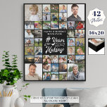 Geburtstag 42 Foto Collage JAHRE IM MAKING Künstlicher Leinwanddruck<br><div class="desc">Erstellen Sie ein personalisiertes, benutzerdefiniertes Foto-Collage-Sake-Imitate-Leinwandbild, um jeden Geburtstag für Sie zu feiern, mit dieser leicht zu bedienenden Vorlage mit 42 Bildern durch die Jahre Ihrer Wahl des Farbschemas (in weißem Text auf schwarzem Hintergrund gezeigt) mit einem Kalligraphie-Skript typografisches Titeldesign # YEARS IN THE MAKING, das ihr Alter und Geburtsjahr...</div>
