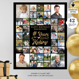 Geburtstag 42 Foto Collage JAHRE IM MAKING Poster