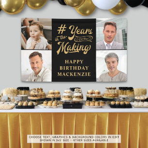 Geburtstag 4 Fotos Jahre im Schwarzen Gold machen Banner